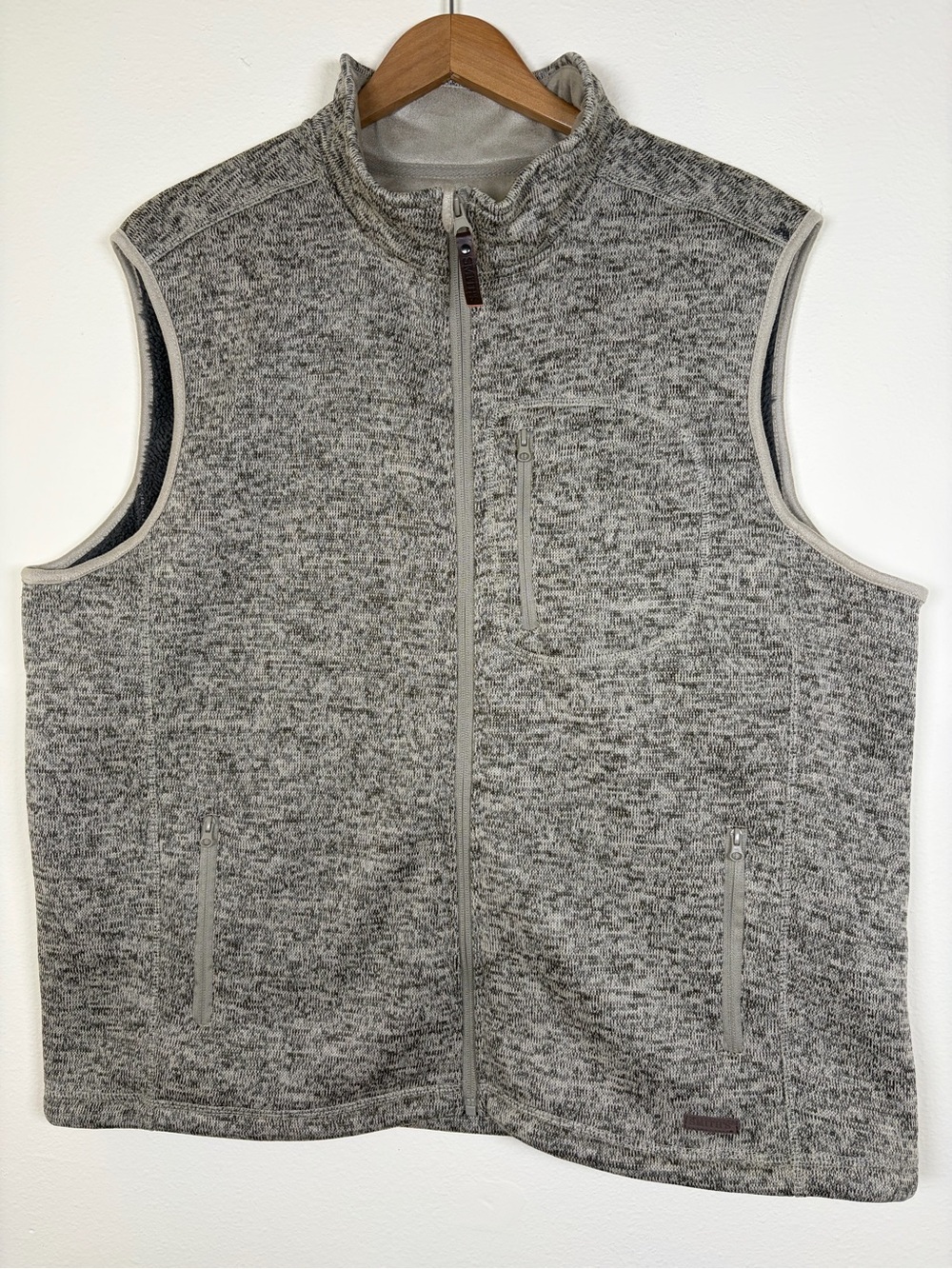 Smith’s Workwear Men’s XL Gray Sherpa Fleece Vest Full Zip Outdoor Hiking
